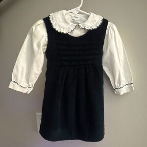 Navy and White Baroni Girls Dress
